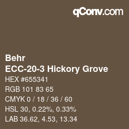 Código de color: Behr - ECC-20-3 Hickory Grove | qconv.com
