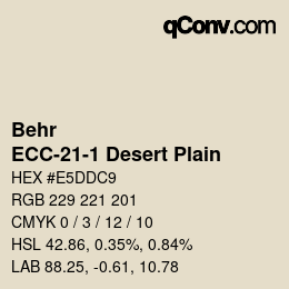 カラーコード: Behr - ECC-21-1 Desert Plain | qconv.com