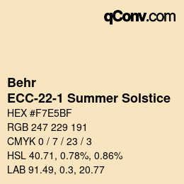 Color code: Behr - ECC-22-1 Summer Solstice | qconv.com