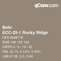 Code couleur: Behr - ECC-25-1 Rocky Ridge | qconv.com