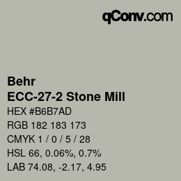 カラーコード: Behr - ECC-27-2 Stone Mill | qconv.com