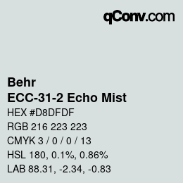 Color code: Behr - ECC-31-2 Echo Mist | qconv.com