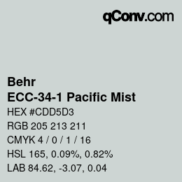 Color code: Behr - ECC-34-1 Pacific Mist | qconv.com