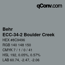 Color code: Behr - ECC-34-2 Boulder Creek | qconv.com