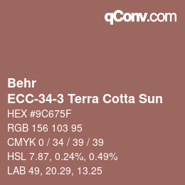 カラーコード: Behr - ECC-34-3 Terra Cotta Sun | qconv.com