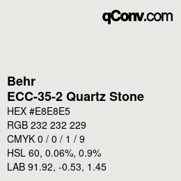 カラーコード: Behr - ECC-35-2 Quartz Stone | qconv.com