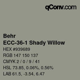 カラーコード: Behr - ECC-36-1 Shady Willow | qconv.com