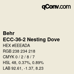 カラーコード: Behr - ECC-36-2 Nesting Dove | qconv.com
