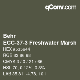 カラーコード: Behr - ECC-37-3 Freshwater Marsh | qconv.com