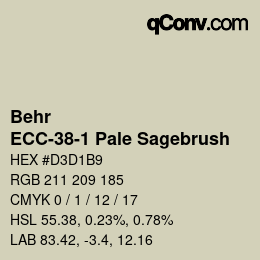 Color code: Behr - ECC-38-1 Pale Sagebrush | qconv.com
