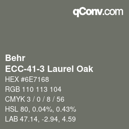 カラーコード: Behr - ECC-41-3 Laurel Oak | qconv.com