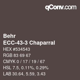 Color code: Behr - ECC-43-3 Chaparral | qconv.com