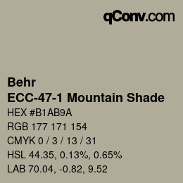 Color code: Behr - ECC-47-1 Mountain Shade | qconv.com