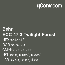 Farbcode: Behr - ECC-47-3 Twilight Forest | qconv.com