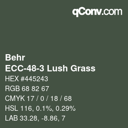 カラーコード: Behr - ECC-48-3 Lush Grass | qconv.com