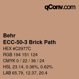 カラーコード: Behr - ECC-50-3 Brick Path | qconv.com
