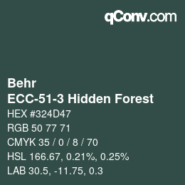 Farbcode: Behr - ECC-51-3 Hidden Forest | qconv.com
