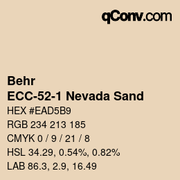 カラーコード: Behr - ECC-52-1 Nevada Sand | qconv.com