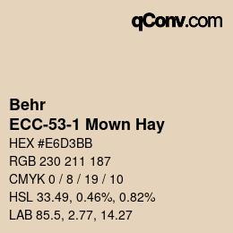 Color code: Behr - ECC-53-1 Mown Hay | qconv.com