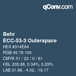 Color code: Behr - ECC-53-3 Outerspace | qconv.com