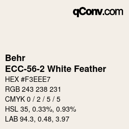 Código de color: Behr - ECC-56-2 White Feather | qconv.com