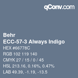 カラーコード: Behr - ECC-57-3 Always Indigo | qconv.com