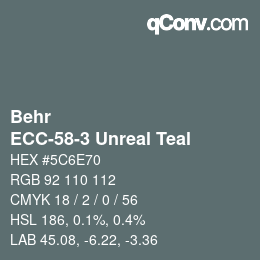 Color code: Behr - ECC-58-3 Unreal Teal | qconv.com
