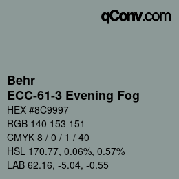 カラーコード: Behr - ECC-61-3 Evening Fog | qconv.com