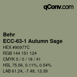 Farbcode: Behr - ECC-63-1 Autumn Sage | qconv.com