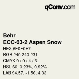 Color code: Behr - ECC-63-2 Aspen Snow | qconv.com