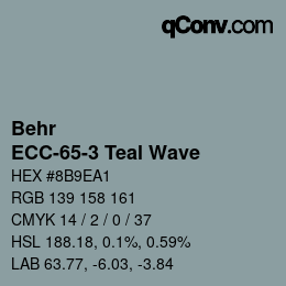 Farbcode: Behr - ECC-65-3 Teal Wave | qconv.com