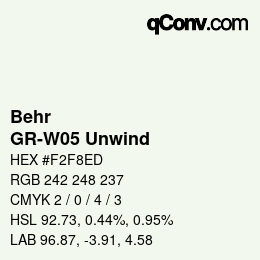 Farbcode: Behr - GR-W05 Unwind | qconv.com