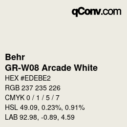 カラーコード: Behr - GR-W08 Arcade White | qconv.com