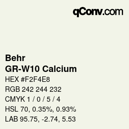 Código de color: Behr - GR-W10 Calcium | qconv.com