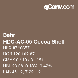 Color code: Behr - HDC-AC-05 Cocoa Shell | qconv.com