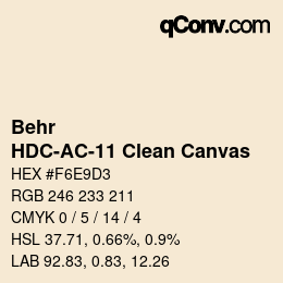 Color code: Behr - HDC-AC-11 Clean Canvas | qconv.com
