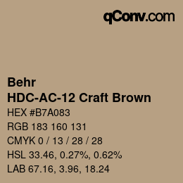 カラーコード: Behr - HDC-AC-12 Craft Brown | qconv.com
