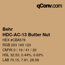 カラーコード: Behr - HDC-AC-13 Butter Nut | qconv.com