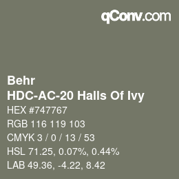 カラーコード: Behr - HDC-AC-20 Halls Of Ivy | qconv.com
