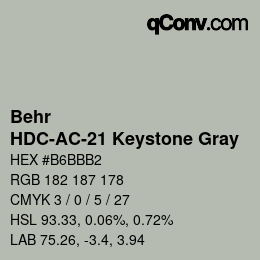 Color code: Behr - HDC-AC-21 Keystone Gray | qconv.com