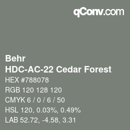 Farbcode: Behr - HDC-AC-22 Cedar Forest | qconv.com
