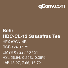 Código de color: Behr - HDC-CL-13 Sassafras Tea | qconv.com