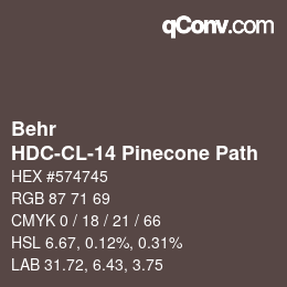 Code couleur: Behr - HDC-CL-14 Pinecone Path | qconv.com