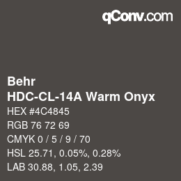 カラーコード: Behr - HDC-CL-14A Warm Onyx | qconv.com