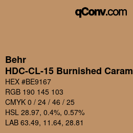 カラーコード: Behr - HDC-CL-15 Burnished Caramel | qconv.com