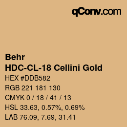 カラーコード: Behr - HDC-CL-18 Cellini Gold | qconv.com