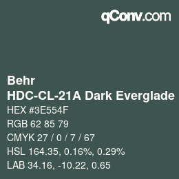 Color code: Behr - HDC-CL-21A Dark Everglade | qconv.com