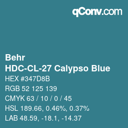 Farbcode: Behr - HDC-CL-27 Calypso Blue | qconv.com