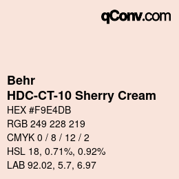 カラーコード: Behr - HDC-CT-10 Sherry Cream | qconv.com