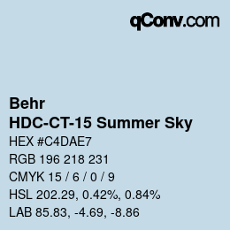 カラーコード: Behr - HDC-CT-15 Summer Sky | qconv.com